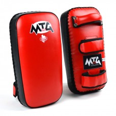 KPL2 MTG Pro Red-Black Leather Thai Kick Pads